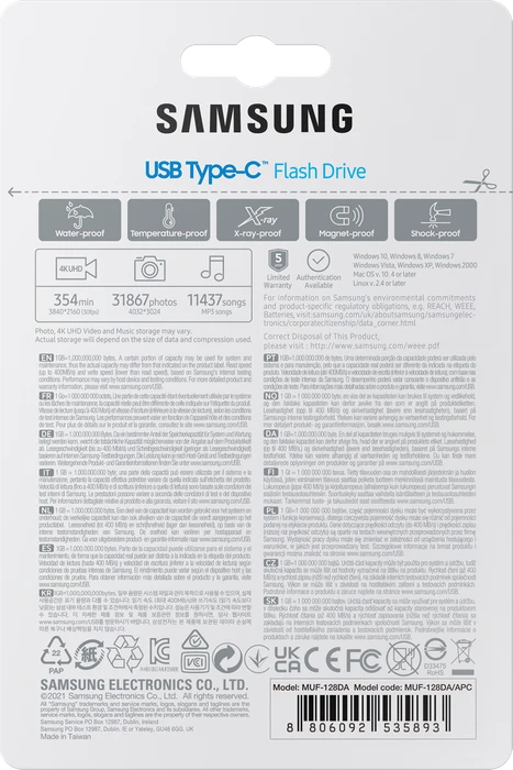Samsung USB Flash Drive Type-C 128GB blau, USB-C, USB 3.2 Gen 1×1