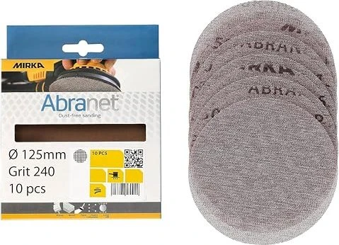 Mirka Abranet Grip Gewebeschleifblatt K240, 125mm, 10 Stück