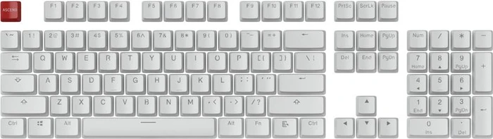 Glorious Aura Keycap Set, Kunststoff (PBT) Double-Shot, weiß, 105 Tasten (104+1), ANSI-US