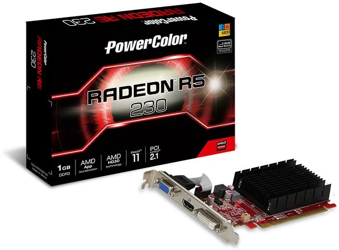 PowerColor Radeon R5 230 passiv, 1GB DDR3, VGA, DVI, HDMI