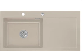 systemceram Mera 100 SL Einbau Becken links mit Ablauffernbedienung fango