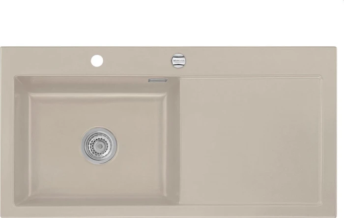 systemceram Mera 100 SL Einbau Becken links mit Ablauffernbedienung fango