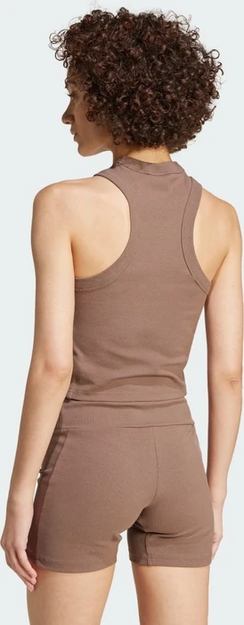 adidas Lounge Ribbed Crop Funktionsshirt ärmellos earth strata (Damen)