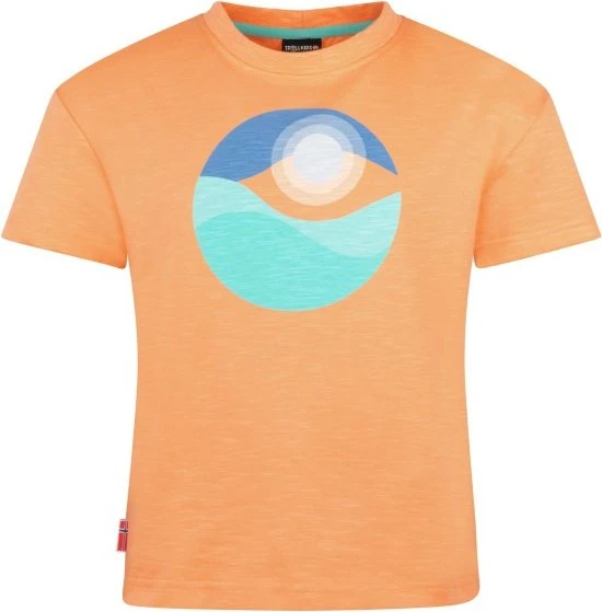 Trollkids Girls Halsafjord Funktionsshirt kurzarm coral haze/cornflower (Junior)