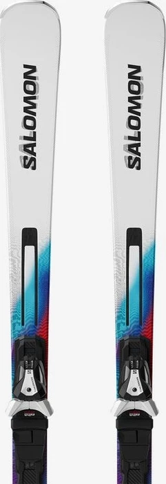 Salomon Addikt + MI12 GW white/neon blue (inkl. Bindung) (Modell 2025/2026)