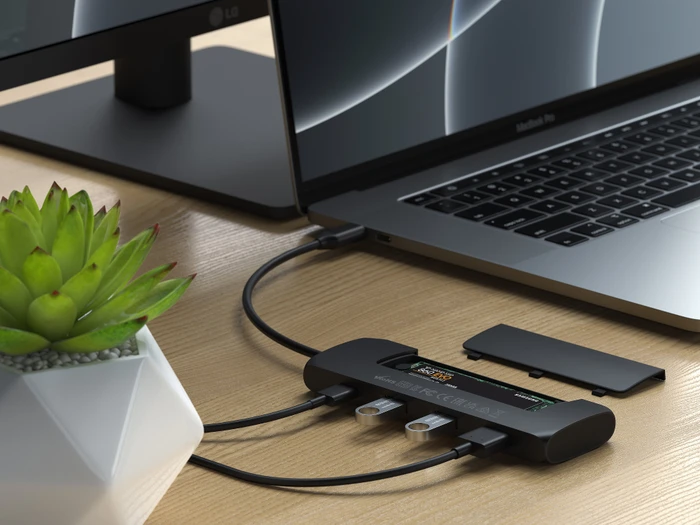 Satechi USB-C Hybrid Multiport-Adapter, schwarz, USB-C 3.0 [Stecker]