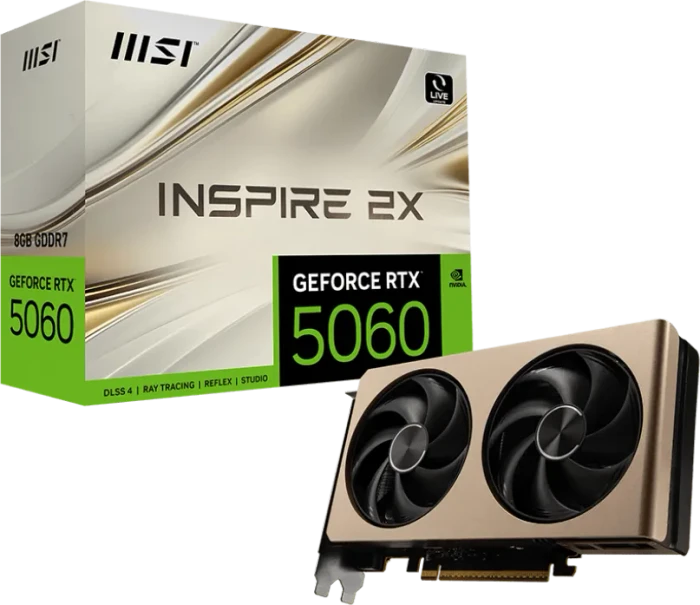 MSI GeForce RTX 5060 8G Inspire 2X, G5060-8I2, 8GB GDDR7, HDMI, 3x DP