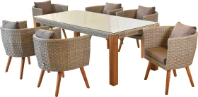 Merxx Imperia Gartenmöbel-Set beige, 7-tlg.