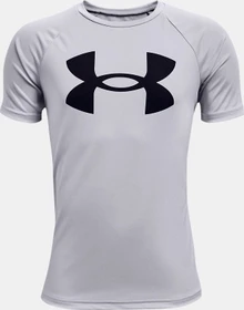 Under Armour Tech Big Logo Funktionsshirt kurzarm mod gray light heather/black (Junior)