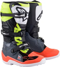 Alpinestars Youth Tech 7S Motorradstiefel grau/rot/gelb