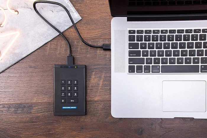 ClevX SecureData SecureDrive KP SSD, 2TB, USB 3.0 Micro-B