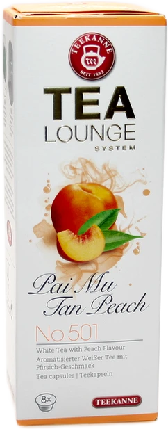 Teekanne TeaLounge no. 501 Pai Mu Tan Peach Teekapseln, 8 Stück