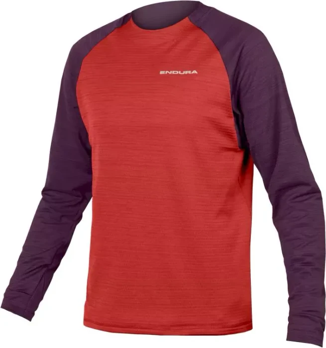 Endura SingleTrack Fleece Trikot langarm aubergine (Herren)