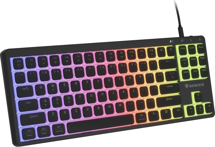 Genesis Thor 430 TKL, schwarz, LEDs RGB, hot-swap, Silent Low-Profile Linear, USB, US