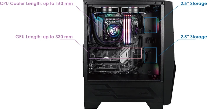 MSI MAG Forge 100R, Glasfenster