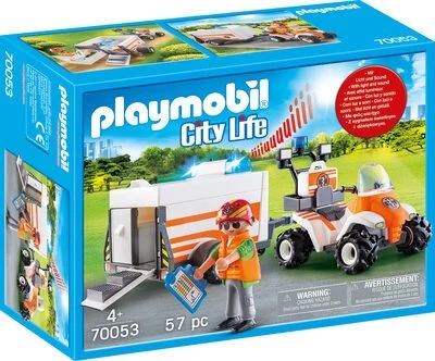 playmobil City Life Quad mit Rettungsanhänger