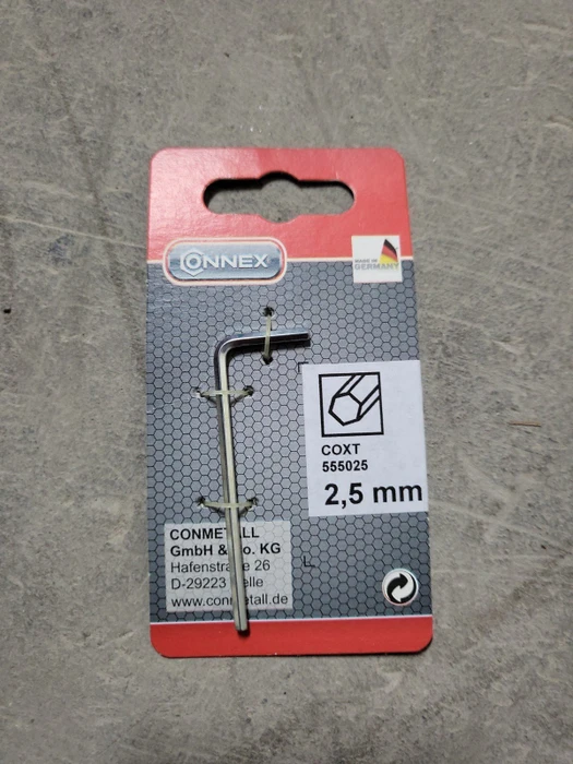 Connex COXT555025 Innensechskant Winkelschlüssel, 2.5mm