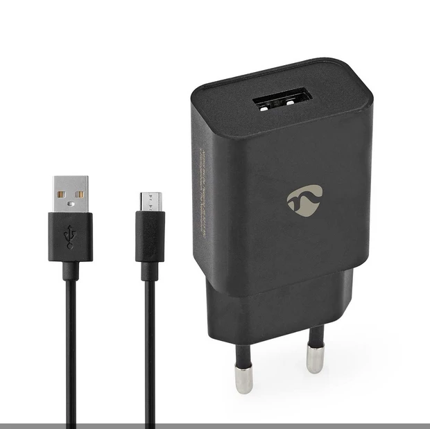 Nedis 10.5W USB-Universal-Ladegerät inkl. Micro-USB-Kabel schwarz