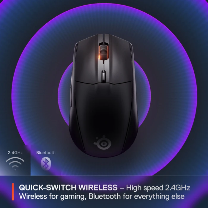 SteelSeries Rival 3 Wireless Gen 2, schwarz, USB/Bluetooth