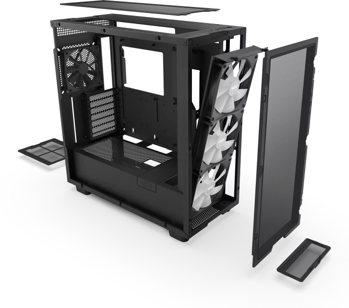 NZXT H7 Flow RGB Black, schwarz, Glasfenster