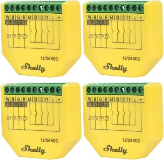 Shelly Plus RGBW PM, Unterputz, Dimmaktor, 4er-Pack