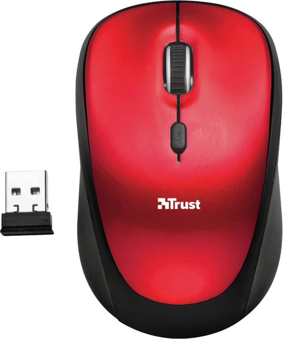 Trust Yvo Wireless Mouse Set mit Wendehülle für 15.6" Laptops, rot, USB