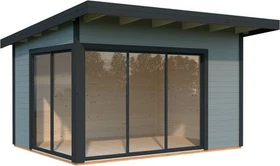 Palmako Andrea 11.2m² Slide Plus Gartenhaus hellgrau/anthrazit