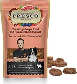 Fresco Dog Martin Rütter Trainingsdrops, Rind mit Himbeeren und Spinat, 150g