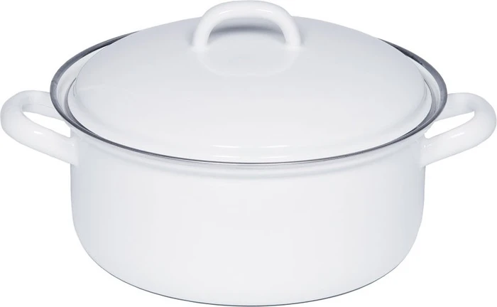 Riess Classic Kasserolle mit Deckel 22cm 3l weiß