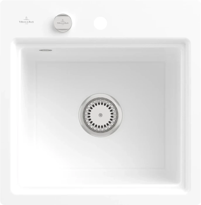 Villeroy & Boch Subway Style 50 S flat flächenbündig Becken mittig mit Ablauffernbedienung snow white