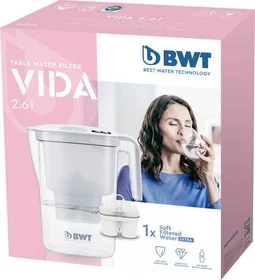 BWT Vida 2.6l Tischwasserfilter inkl. Kartusche soft water extra weiß