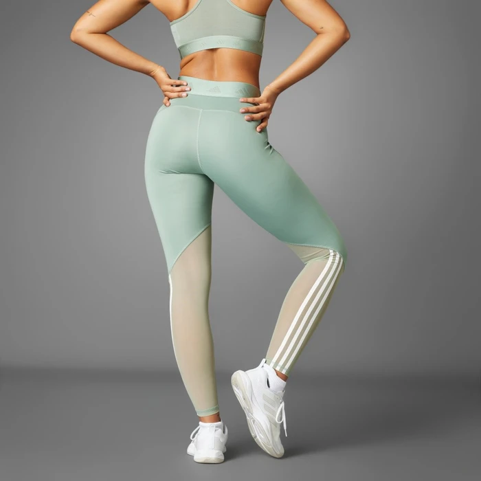 adidas Hyperglam Full-Length Hose lang silver green/white (Damen)