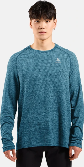 Odlo Essentials Seamless Laufshirt langarm dark sapphire melange (Herren)