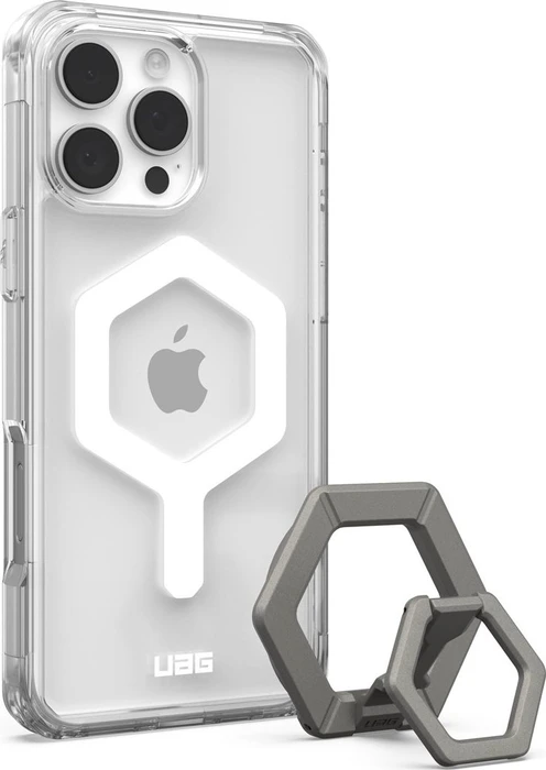 UAG Plyo Case with MagSafe + Titanium Ring Stand für Apple iPhone 16 Pro Max ice