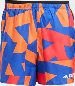 adidas Terrex Multi Light Printed Laufhose kurz semi lucid blue/pure ruby/semi impact orange/warm clay (Herren)