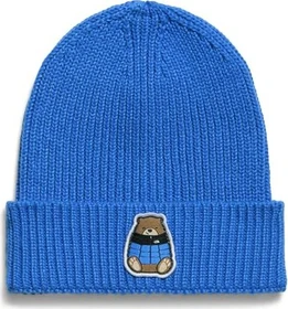 The North Face Box Logo Cuff Beanie active blue/nuptse bear patch (Junior)
