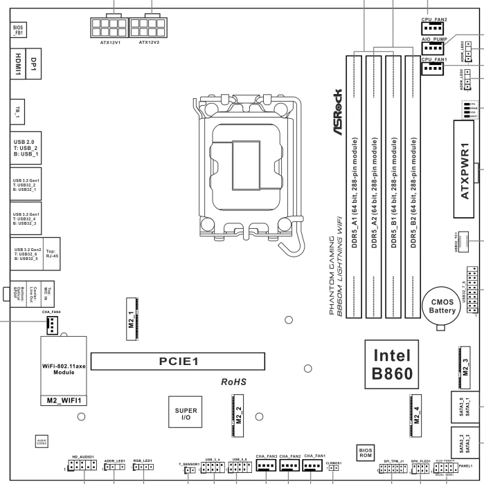 ASRock Phantom Gaming B860M Lightning WiFi (Intel 1851)
