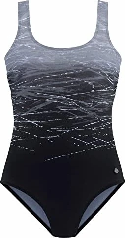 Lascana Batikprint und Shaping-Effekt Badeanzug schwarz/grau (Damen)