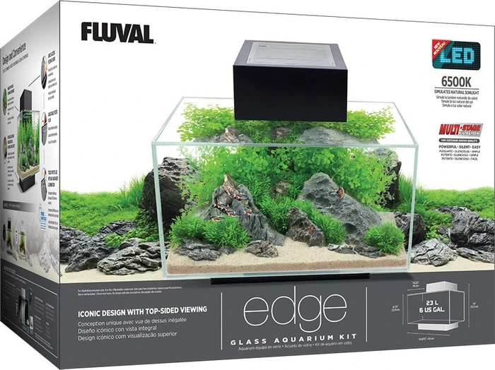 Fluval Edge 2.0 Aquarium-Set, schwarz, 23l