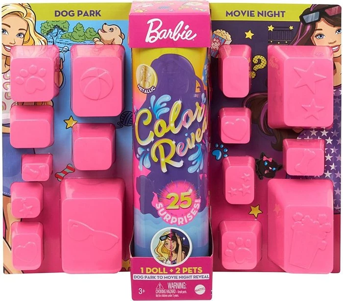 Mattel Barbie - Color Reveal Tag-Nacht Puppe mit 25 Überraschungen