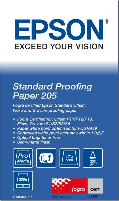 Epson S045007 Standard Proofing Papier, 17", 205g/m², 50m