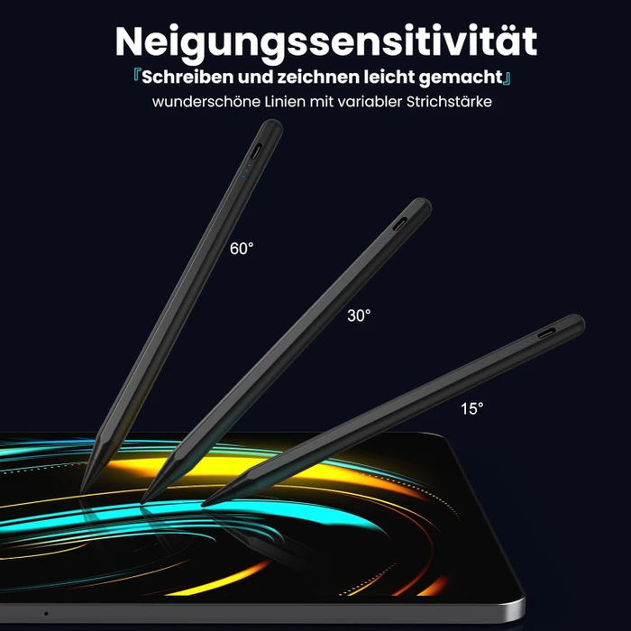 Kingone Stylus Pen Stift für iPad 2018-2026, schwarz, USB-C