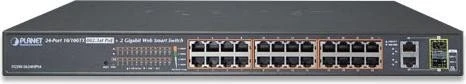 Planet FGSW Rackmount Smart Switch, 24x RJ-45, 2x RJ-45/SFP, 220W PoE+