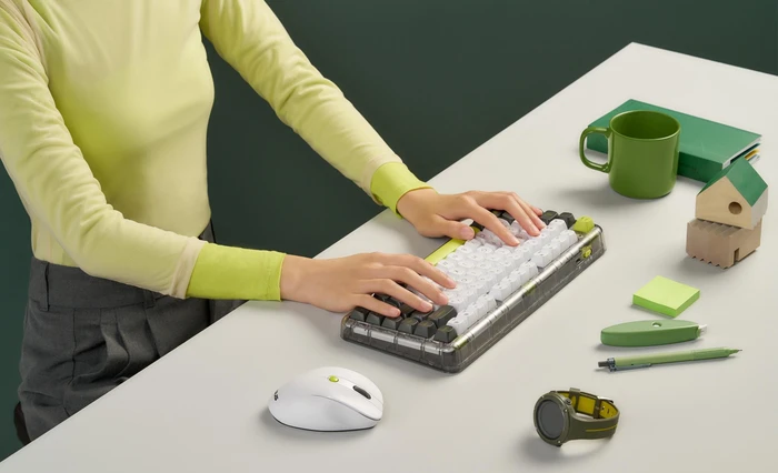 ASUS Jelly75 KD201 Mechanical Wireless Keyboard, Volt Green, LEDs weiß, Linear Switch, USB/Bluetooth, DE