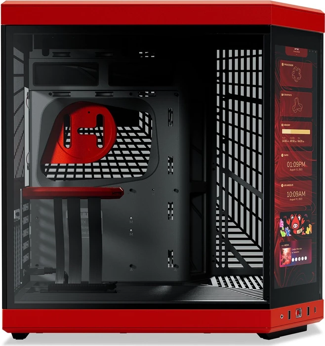 Hyte Y70 Touch Red, rot, Glasfenster
