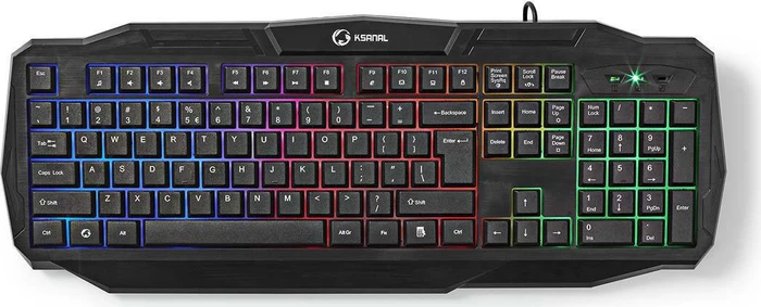 Nedis Gaming Tastatur, LEDs RGB, schwarz, USB, US