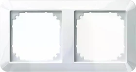 Merten System M 1-M Rahmen 2fach Thermoplast brillant, polarweiß
