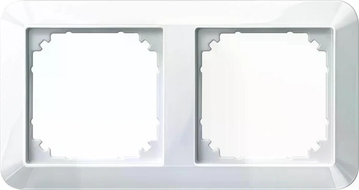 Merten System M 1-M Rahmen 2fach Thermoplast brillant, polarweiß