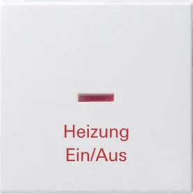 Gira System 55 Wippe mit Aufdruck "Heizung Ein/Aus", reinweiß glänzend