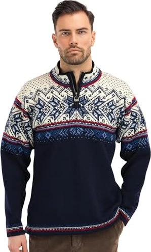 Dale of Norway Vail Strickpullover midnight navy/red rose/off white (Herren)